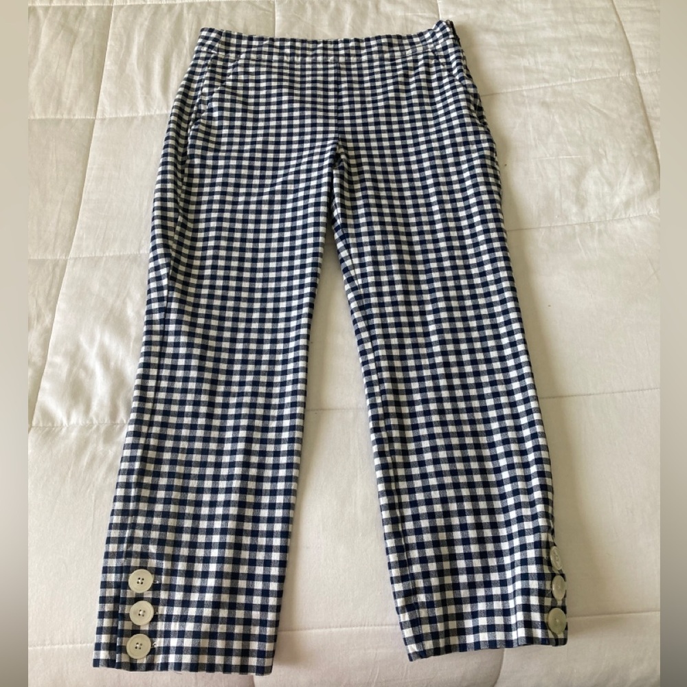 J. Crew Navy Checkered Pants